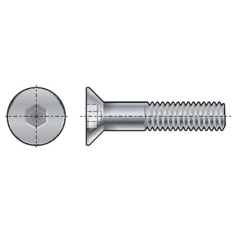 Qualfast - M4X20 Socket Countersunk Head Screw A2- you get 50