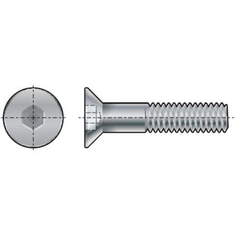Qualfast - M5X8 Socket Countersunk Head Screw bzp (GR-10.9)- you get 50