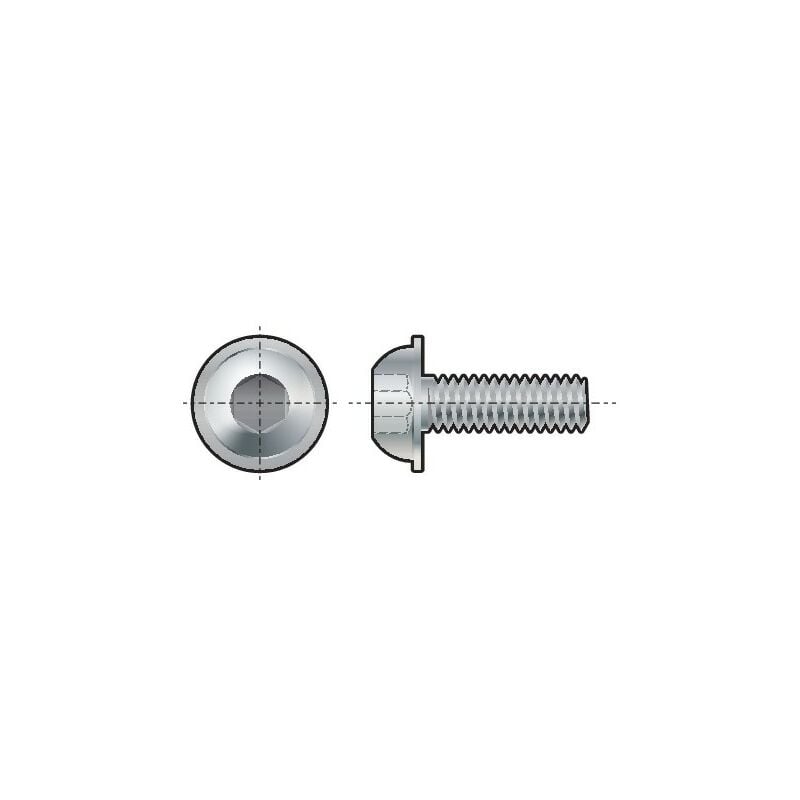 M6X20 Skt Button Head Screw Flanged A2- you get 10 - Qualfast