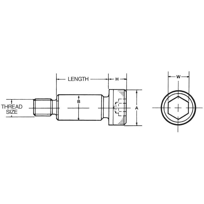 1/2 bsw x 5/8 x 1.1/4 Skt Shoulder Screw (GR-12.9) - Qualfast