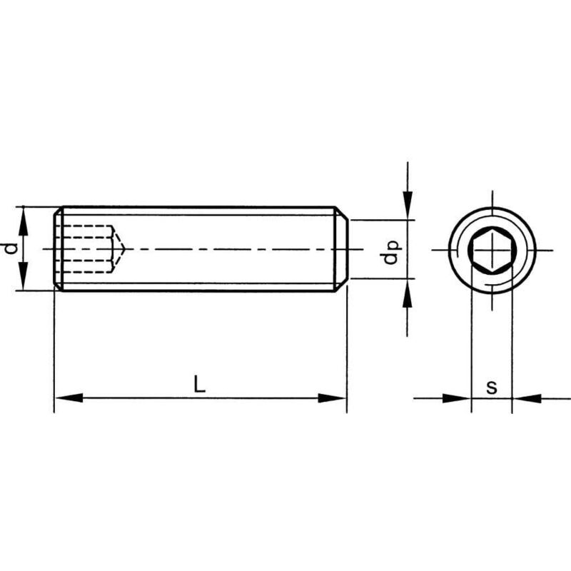 Qualfast - 3/8 bsw x 3/8 Socket Set Screw - Plain Cup Point (GR-45H) (1- you get 5
