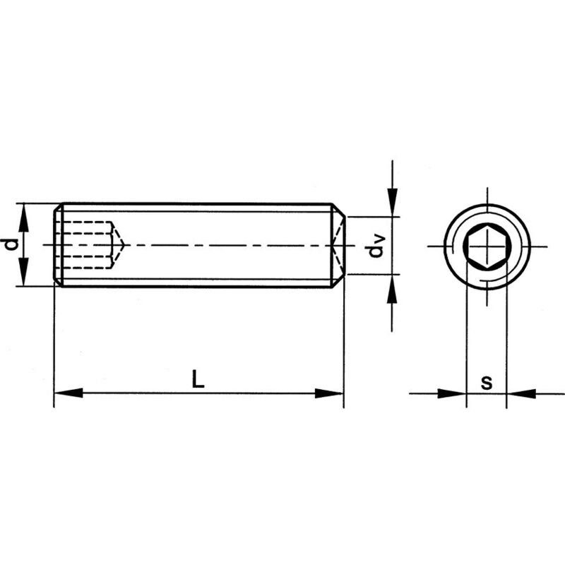 M3X10 Skt Set Screw - Plain Cup A2- you get 35 - Qualfast