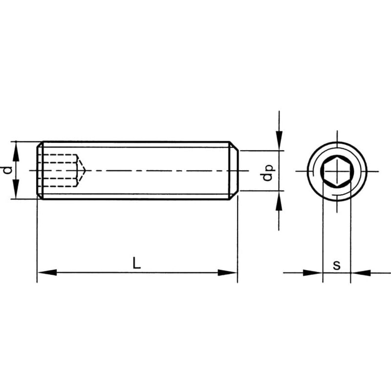 M6X8 Skt Set Screw Flat Point A2- you get 75 - Qualfast