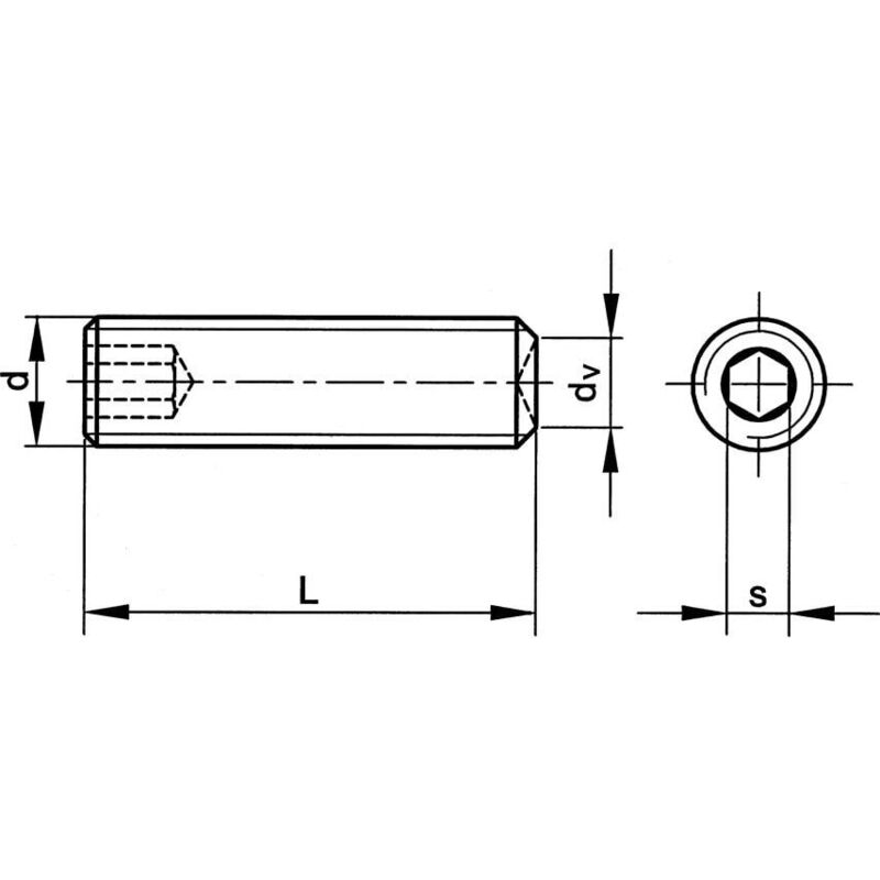 Qualfast - M5X10 Socket Set Screw - Plain Cup (GR-45H) (14.9)- you get 100