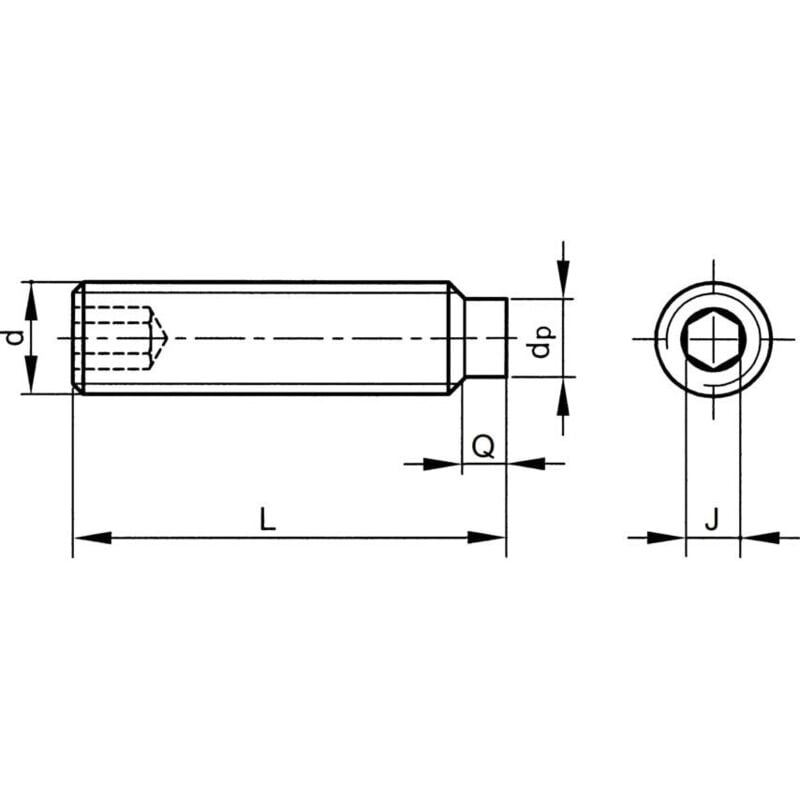 Qualfast M6X12 Socket Set Screw - Dog Point (GR-45H) (14.9)- you get 10