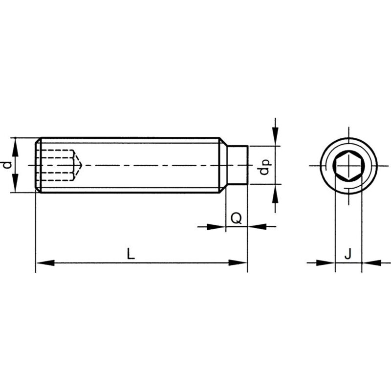 Qualfast - M4X8 Socket Set Screw - Dog Point (GR-45H) (14.9)- you get 50