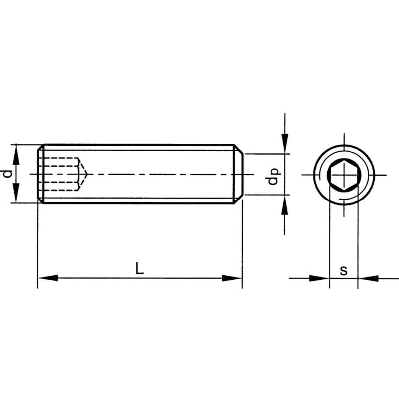 Qualfast - M5X5 Socket Set Screw Flat Point (GR-45H) (14.9)- you get 50