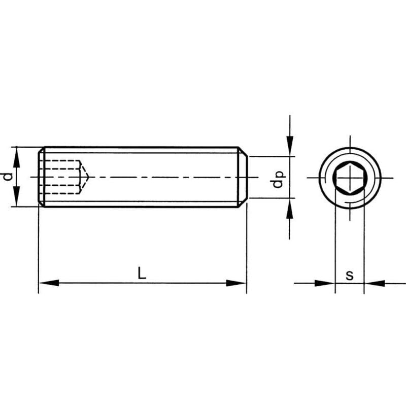 Qualfast - M4X25 Socket Set Screw Flat Point (GR-45H) (14.9)- you get 28