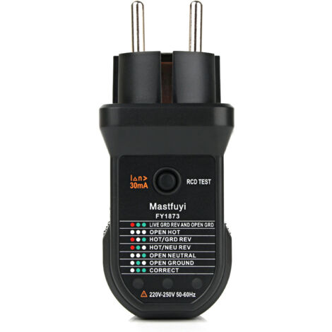 Socket Tester, Advanced RCD Electrical Socket Tester Automatic Neutral Direct Earth Wire Circuit Polarity Detector Electric Leakage Tester Socket Tester