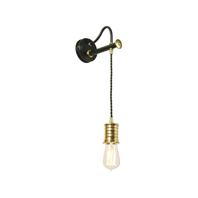 Elstead Lighting - Elstead Douille - 1 Light Indoor Wall Light Black, Polished Brass, E27