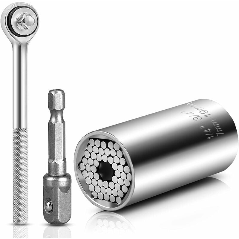 Socket wrench Universal wrench Universal nut Universal socket wrench Multifunctional hand tools Repair Adapter Repair Tools Set Tools for 7-19mm