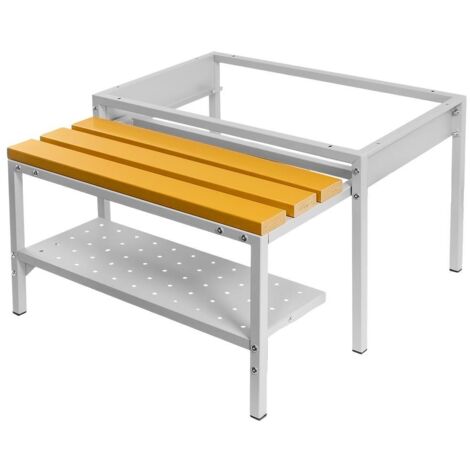 Socle avec banc extensible en WPC pour armoire OHS avec étagère à chaussures Mega-M avec vis J-80 N