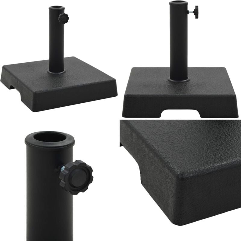 Socle carré de parasol Polyrésine 8 kg Noir - socle de parasol - socles de parasol - Home & Living - Noir