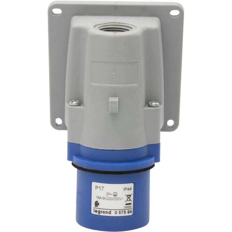 Fiche inclinée saillie P17 IP44 16A de 200V à 250V 2P+T Legrand 057584
