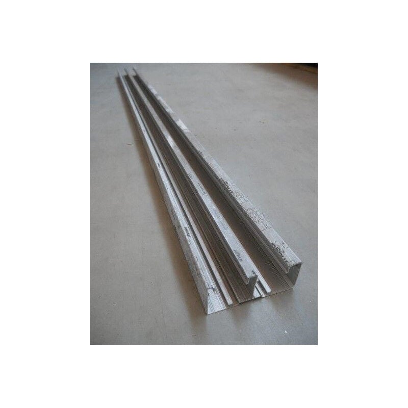 Socle de goulotte aluminium 134x56mm 2 compartiments (au mètre) sans couvercle pour appareillage 45x45mm Hager