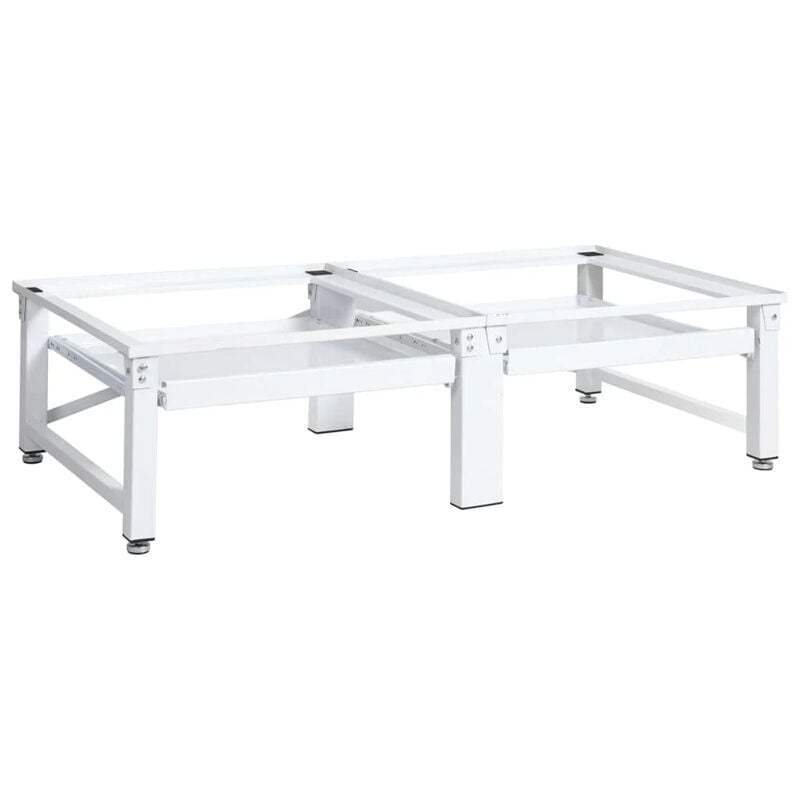 Vidaxl - fimei Socle de lave-linge et sèche-linge et étagère coulissante Blanc