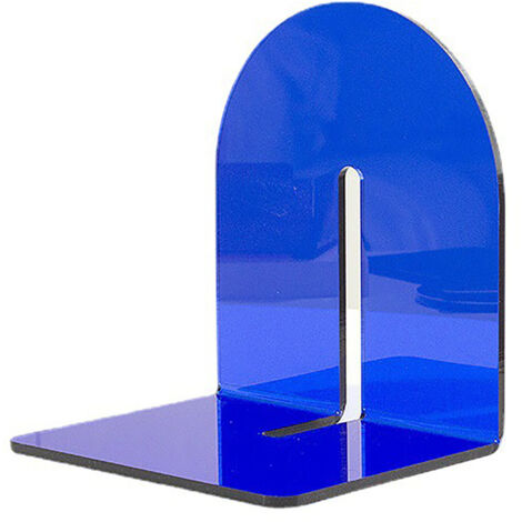 Socle de Livre en Acrylique Épais Bleu Translucide, Organisateur de Bureau pour Bibliothèque Maison ou Bureau, Forme en L