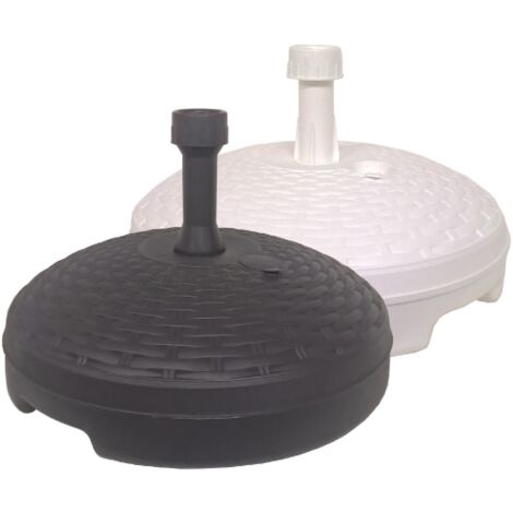 Socle de parasol 45 cm en PVC effet rotin – Rempli d'eau pour stabilité – Pour mats jusqu'à 35 mm – Accessoire essentiel extérieur