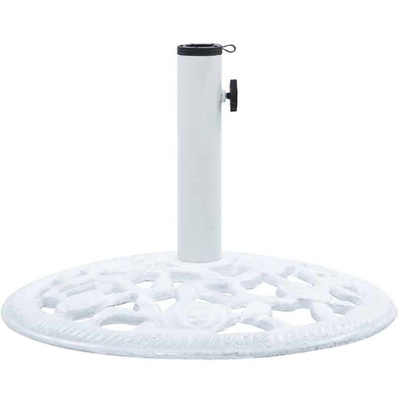 Socle de parasol Blanc 12 kg 48 cm Fonte Vidaxl