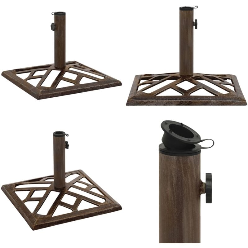 Socle de parasol Bronze 44x44x31 cm Fonte - base de parasol - bases de parasol - Home & Living - Brun