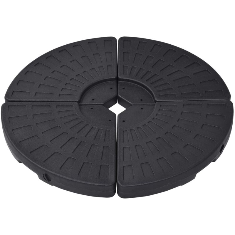 Vidaxl - Socle de parasol en forme d'éventail 4 pcs Noir