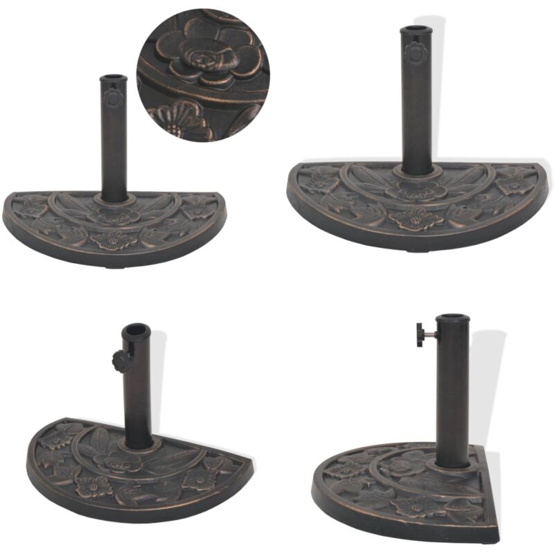 Socle de parasol en résine demi-cercle Bronze 9 kg - socle de parasol - socles de parasol - Home & Living - Brun