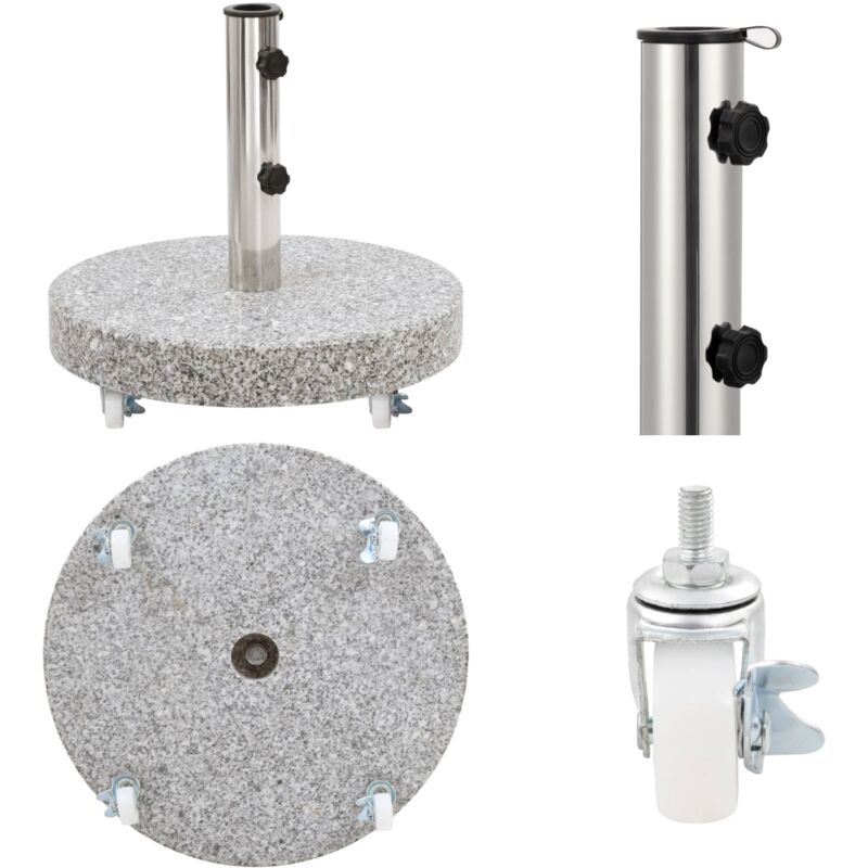 Socle de parasol Granite 30 kg Rond Gris - base pour parasol - bases pour parasol - Home & Living - Gris