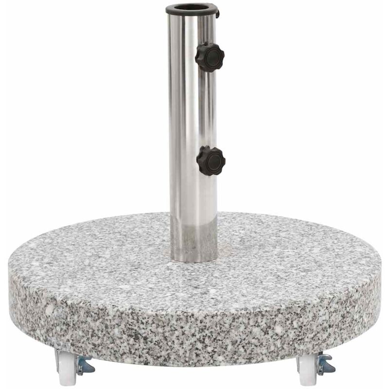 Vidaxl - Socle de parasol Granite 30 kg Rond Gris Gris