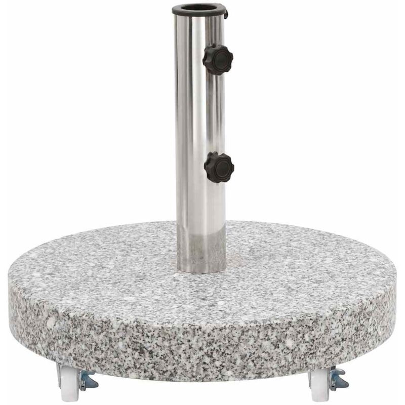 vidaXL Socle de parasol Granite 30 kg Rond Gris