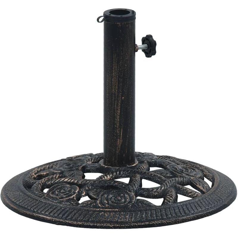 Socle de parasol Noir et bronze 9 kg 40 cm Fonte - Noir