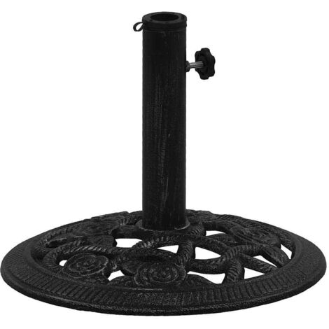 Socle de parasol/Pied de parasol haute qualité Noir 40x40x32 cm Fonte 51831
