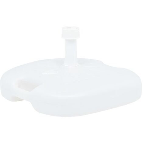 Socle de parasol rempli de sable/d'eau 16 L Blanc Plastique