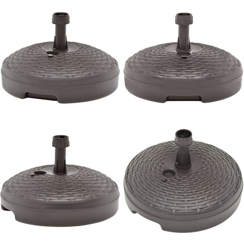 Socle de parasol rempli de sable/d'eau 20 l Plastique rotin - base de parasol - bases de parasol - Home & Living - Brun