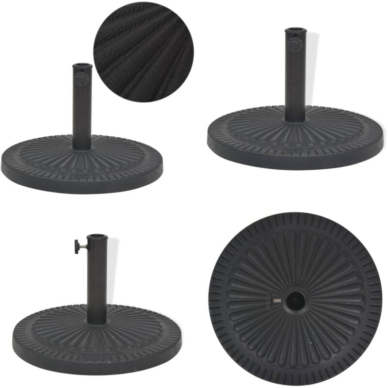 Socle de parasol Résine Rond Noir 29 kg - socle de parasol - socles de parasol - Home & Living - Noir