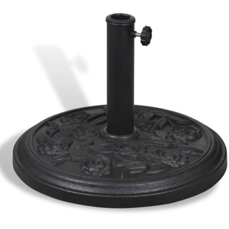 Vidaxl – Socle de parasol rond en résine – Base solide 9 kg – Adaptateurs pour tubes 38/48 mm – Dimensions Φ455 x 340 mm