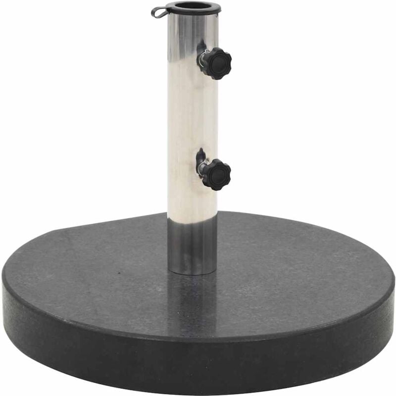 Socle de parasol/Pied de parasol haute qualité Granite 30 kg Rond Noir 87417