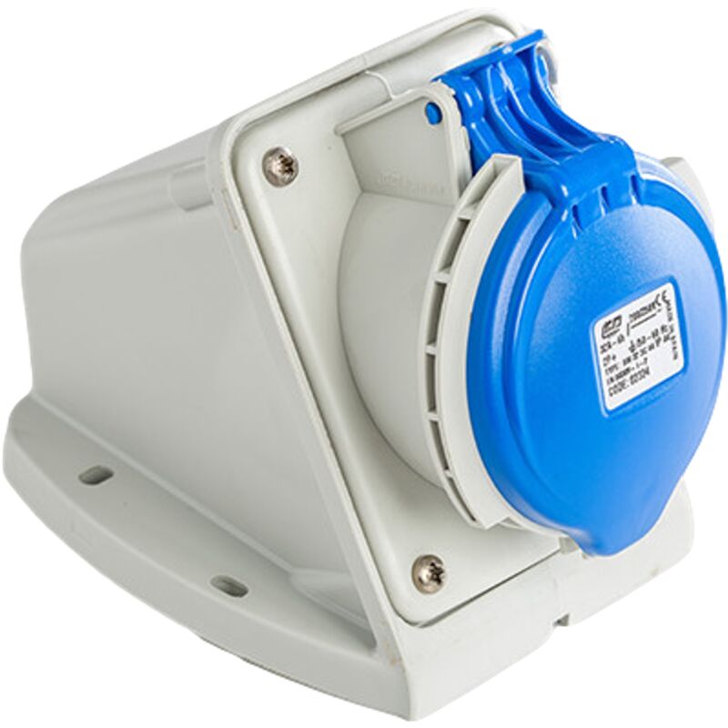IDE - Socle de prise femelle 2P+T 32A étanche IP44 ou IP67 - Étanche IP67 ou IP44 - IP44 - Socle 32A - 2P+T - Mural - 230V