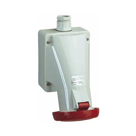 socle de prise - inclinée - pratika - 32a - 3p+n+t - ip67 - rouge - schneider electric 83171
