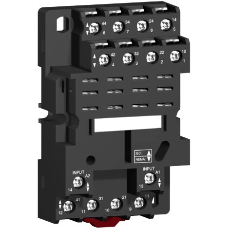 Socle de relais de puissance NANC 4 de conception compacte et compatible avec Schneider Electric