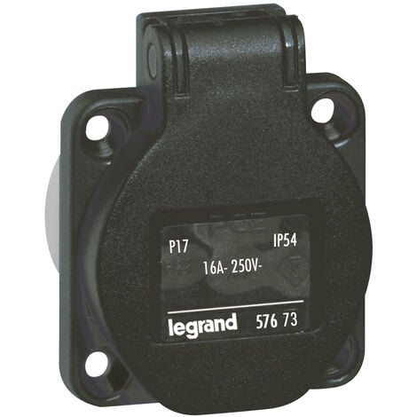 LEGRAND Socle de tableau P17 - 16 A - 250 V - brochage dom - encombrement réduit - noir