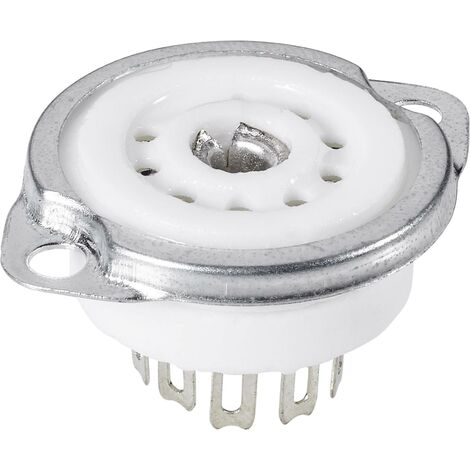 Socle de tube électronique 1 pc(s) 120561 Nombre de pôles: 9 Culot: noval Type de montage: châssis Matériau:Céramique Q57389