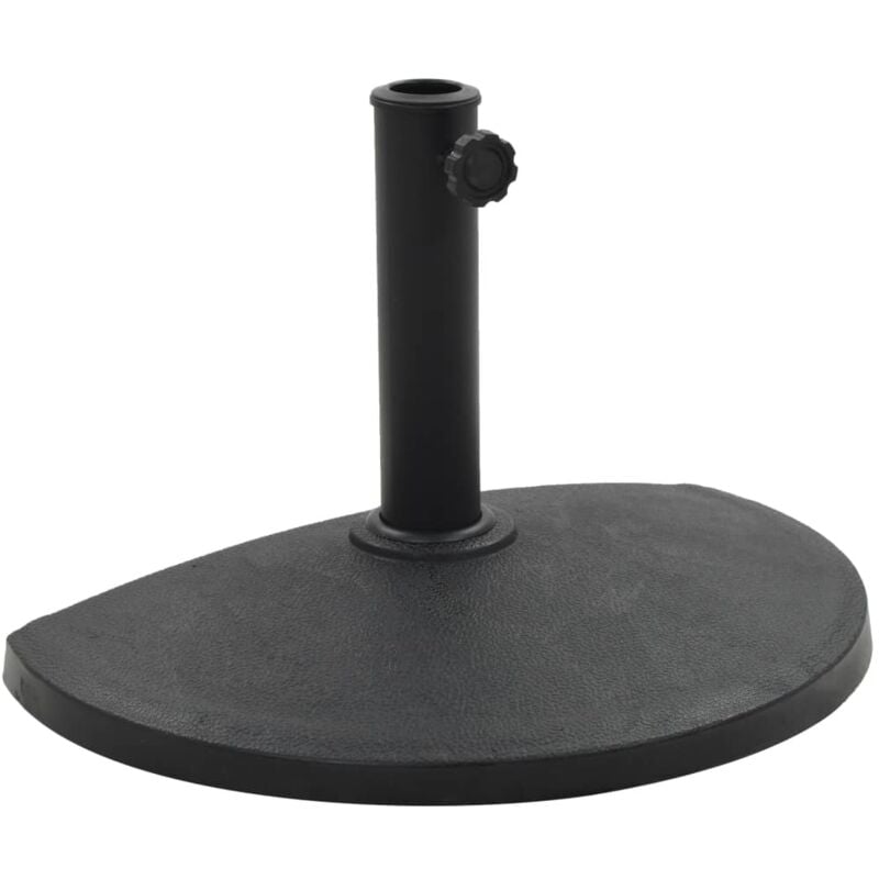 Socle demi-rond de parasol Polyrésine 9 kg Noir