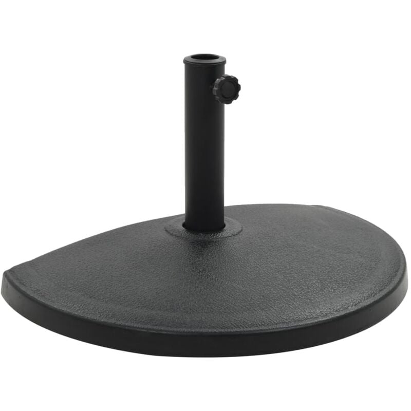 Socle demi-rond de parasol Polyrésine 15 kg Noir Vidaxl