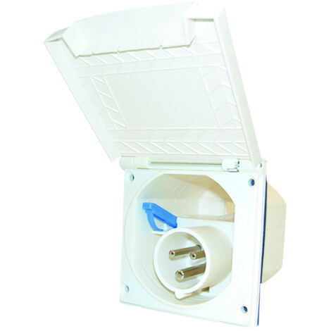 Socle Encastrable Mâle Cee 17 - boite d'alimentation avec couvercle 230 volts pour van et camping-ca