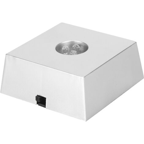 Socle lumineux LED multicolore pour cristaux, support trapézoïdal avec base éclairante