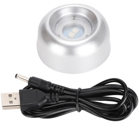 Socle lumineux LED pour boule de cristal avec support élégant en argent elfique