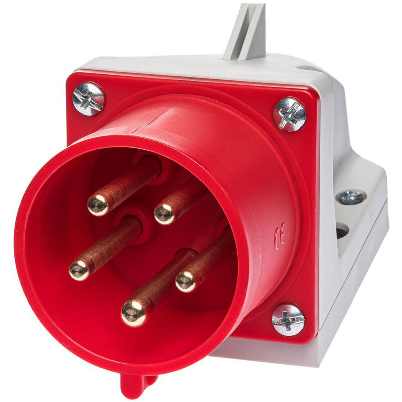 IDE - Socle Male Tétrapolaire 32a 3p+n+t 380v - 5 Broches - étanche Ip44