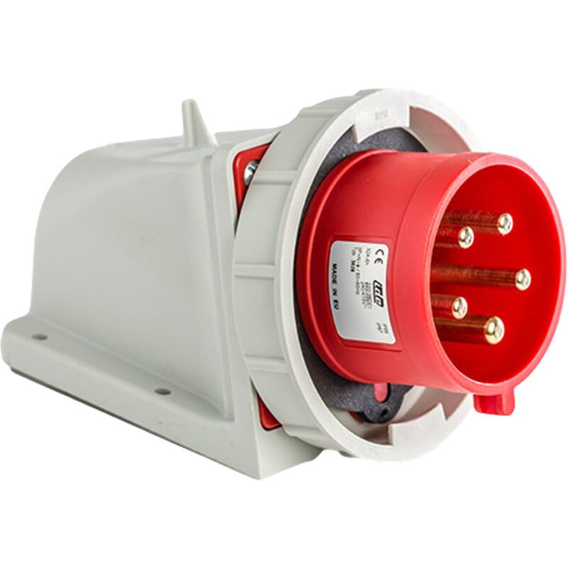 Socle Male Tétra 32a 3p+n+t 380v - 5 Broches - étanche Ip67- Livré Avec Bouchon D'étanchéité IDE