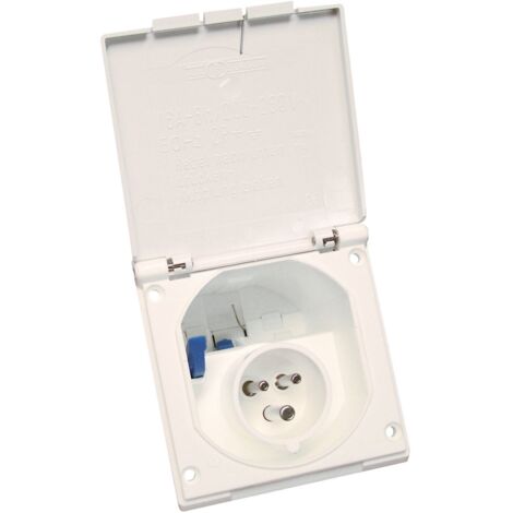 Prise à trois trous 16A P17 IP44 pour borne electrique camping bateau femelle