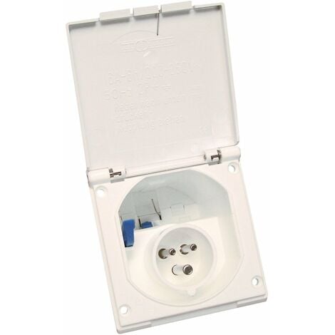 Socle mâle encastrable CEE 17 pour raccordement 220 Volts 16 Ampères HABA